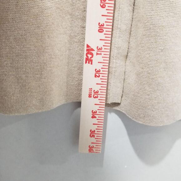 J Crew Sweater Jacket Womens Medium Beige Cotton Long Cardigan Coat Gold Buttons - Picture 10 of 11